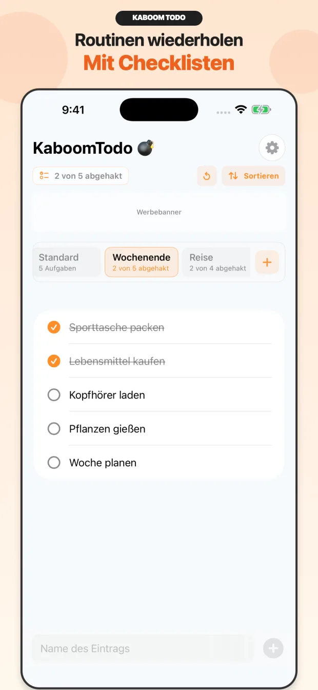 Wiederverwendbare KaboomTodo-Liste