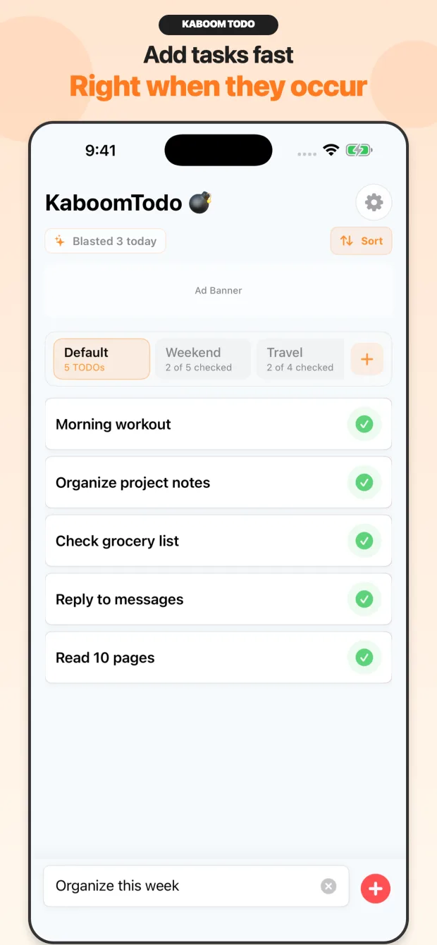KaboomTodo task list