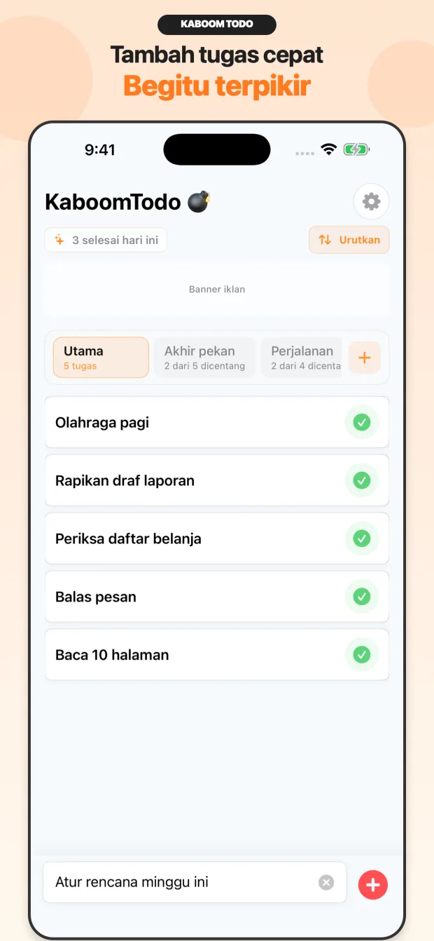 Daftar tugas KaboomTodo