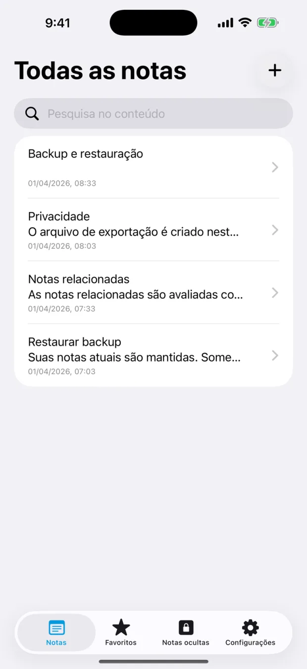 Caixa de notas do OctiNote