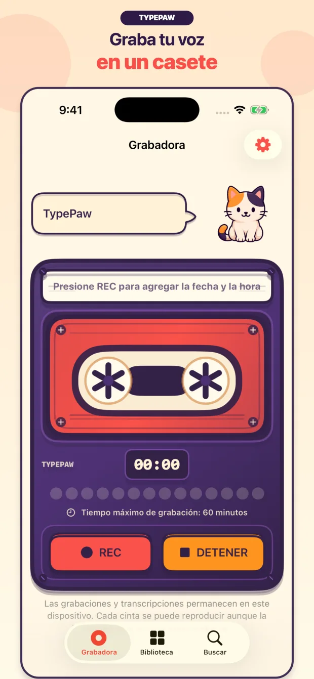 Grabadora de casete TypePaw