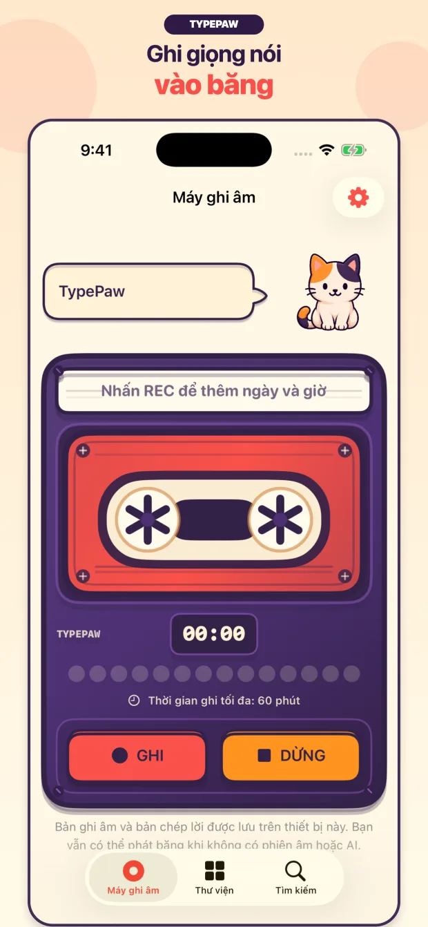 Máy ghi cassette TypePaw